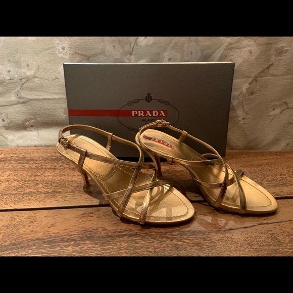 Prada heeled sandals.  Authentic - Picture 3 of 5
